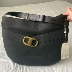 NWT Tory Burch Gemini Belted Hobo -- Black